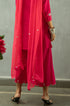 Model posing in pink dupatta online.